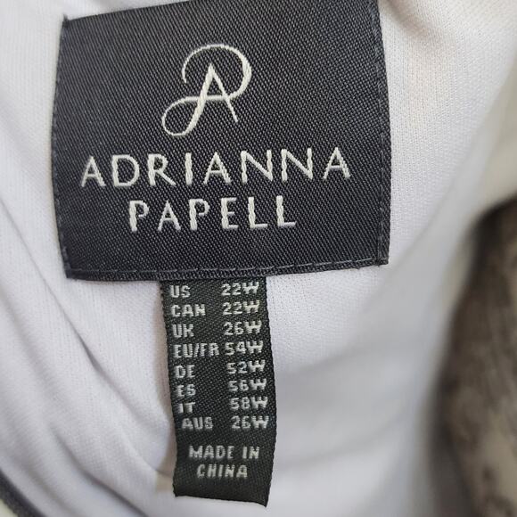 Adrianna Papell Metallic Lace Cocktail Dress with Sheer Flared Sleeves Size 22W - Picture 12 of 12